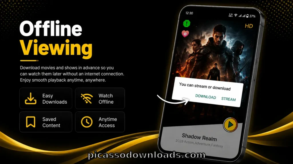 Offline viewing feature for pikashow app download the latest version for this feature 