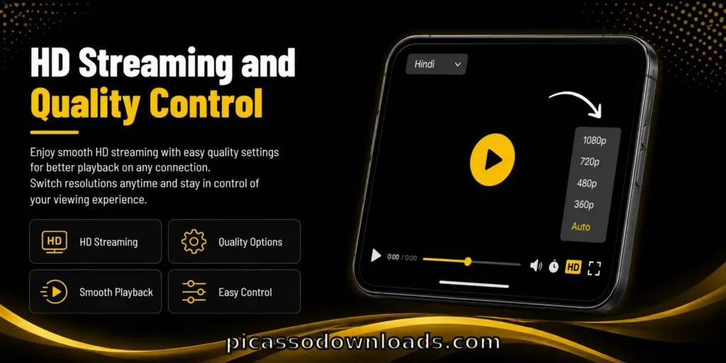  HD streaming and quality control in pikashow app download and enjoy