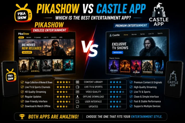Pikashow Vs Castle App – Which One is Best to Use? 6 Pikashow vs Castle App Comparison – Which Streaming App Is Better?