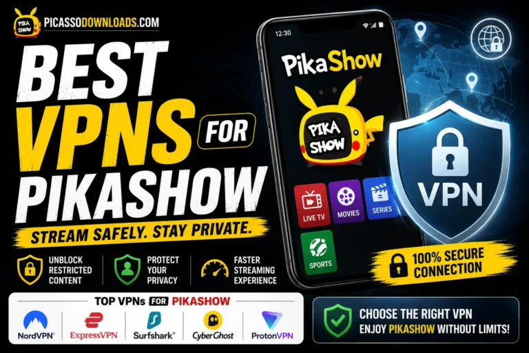 Best VPNs For Pikashow App (2026) 5 Best VPNs for Pikashow to Stream Safely and Protect Your Privacy