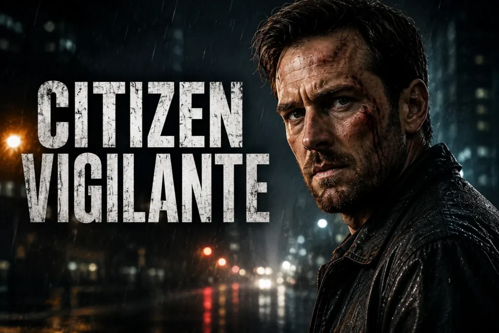 Citizen Vigilante (2026) action thriller movie poster featuring the main character