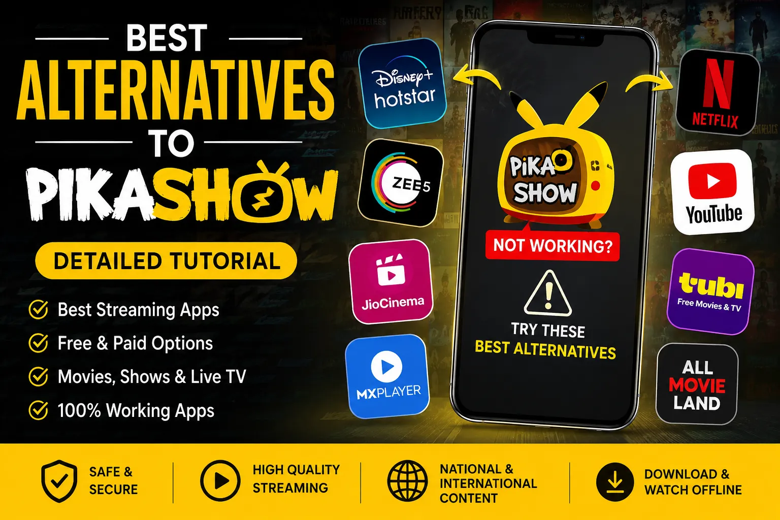 Best Alternatives to Pikashow 2026 1 Best Alternatives to Pikashow APK for Free Movie and Live TV Streaming Apps