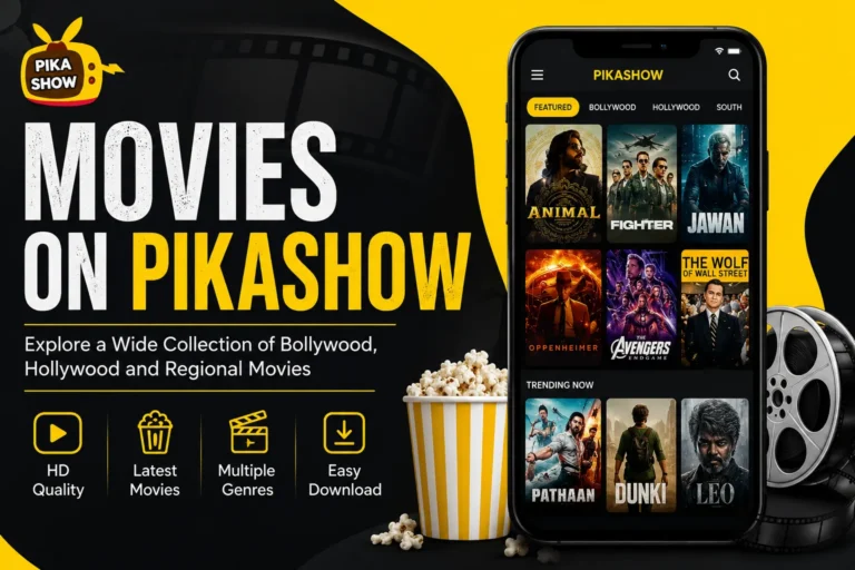 Movies on Pikashow APK – Watch Free HD Movies (2026 Guide) 3 Movies on Pikashow APK featuring Bollywood, Hollywood, South Indian, and regional films with HD streaming on Android.